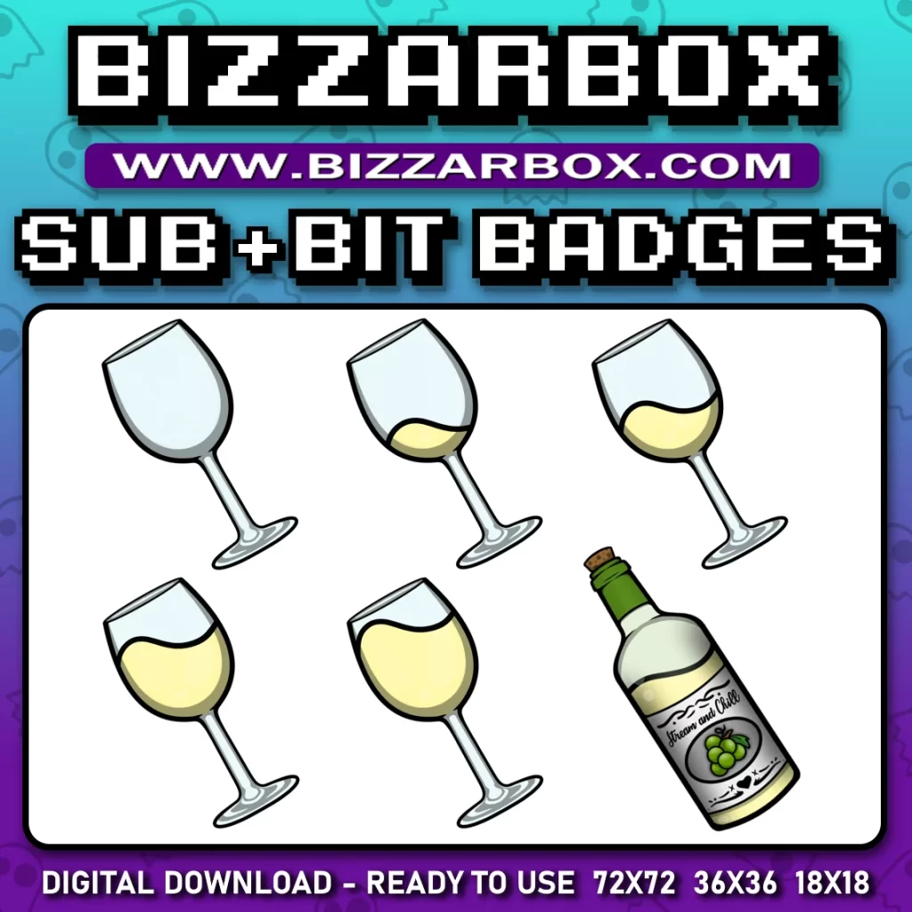 Twitch Sub Badges - White Wine