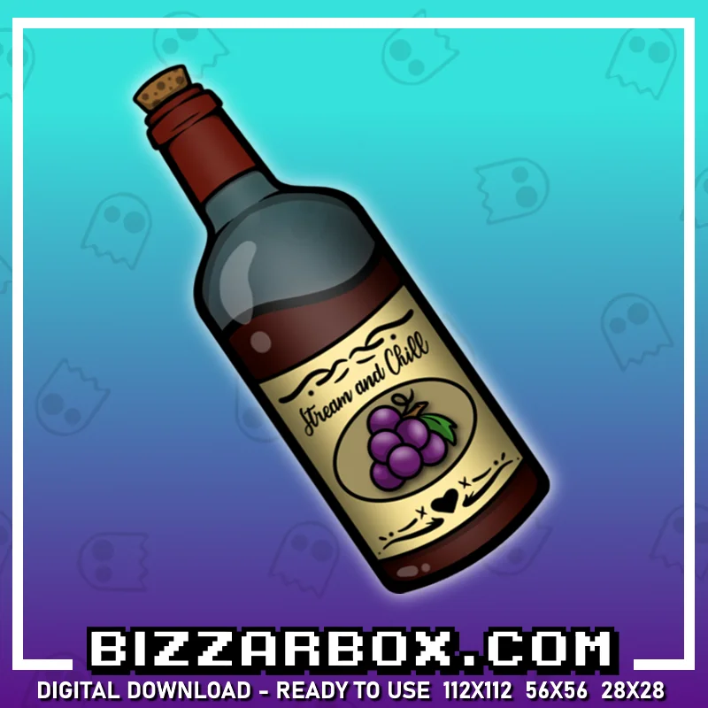 Twitch Channel Point Emote - Bottle of Red Wine