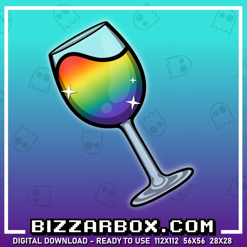 Twitch Channel Point Emote - Wine Glass Rainbow
