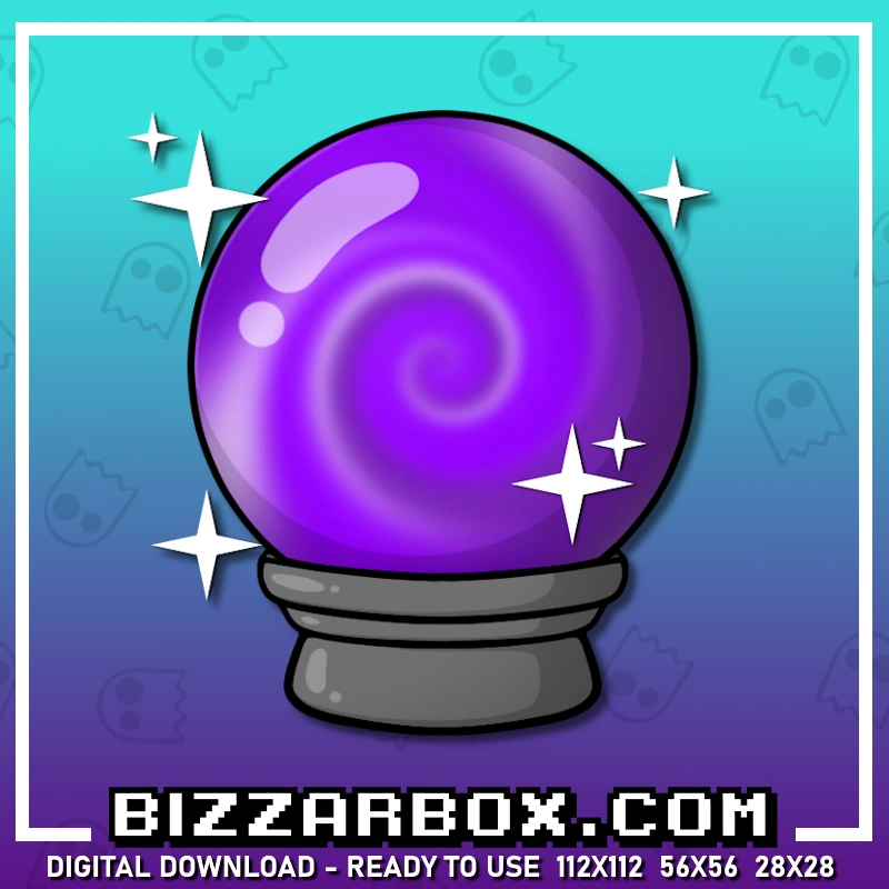 Crystal Ball Purple Streamer Emote Twitch Kick Discord