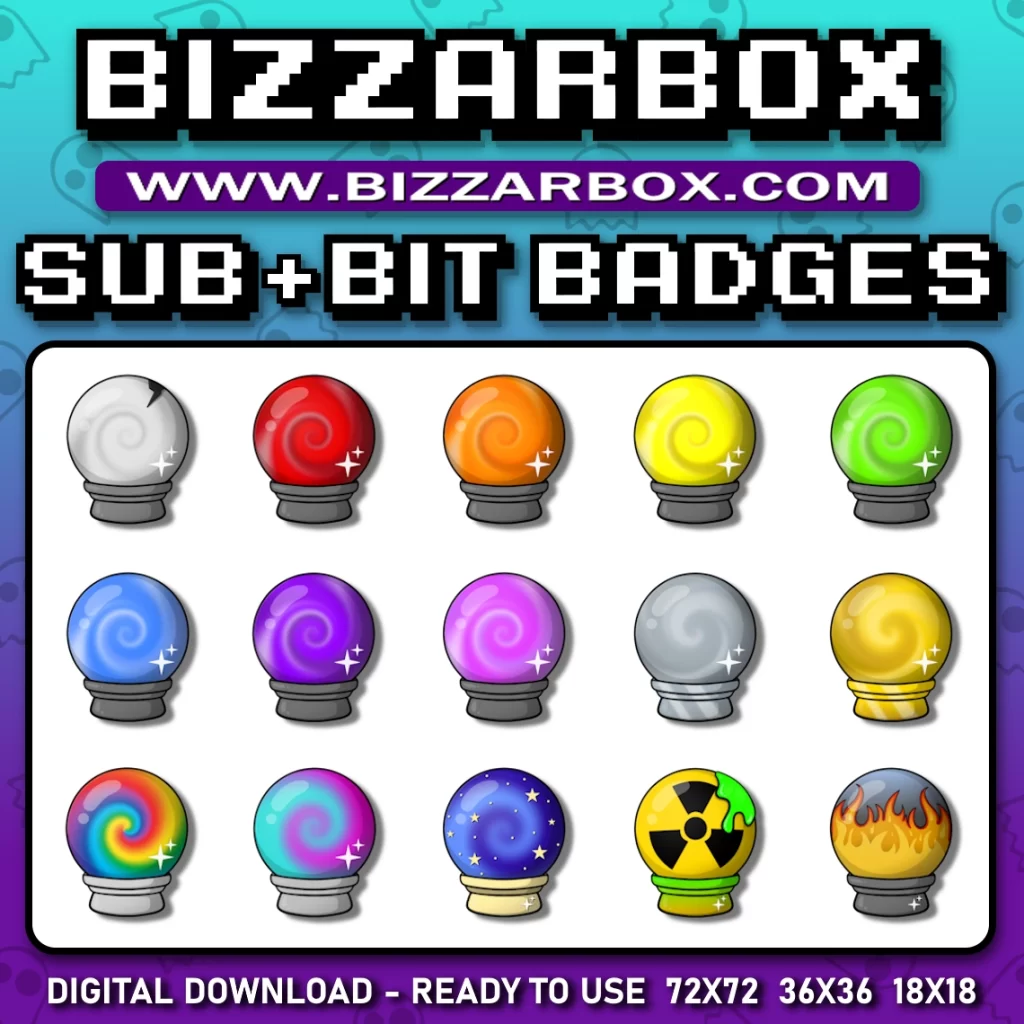 Crystal Ball Sub Badges Bit Badges 15 Count