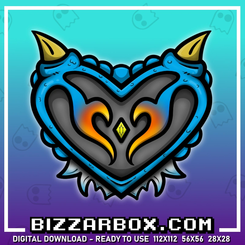 Dragon Heart Emote Blue For Streamers Twitch, Kick and Discord