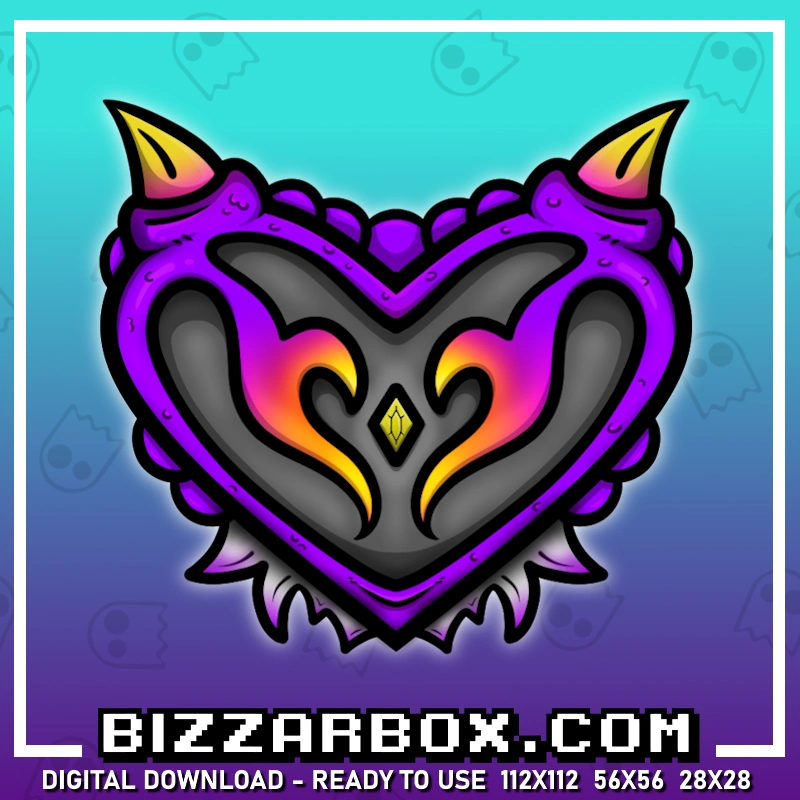 Dragon Heart Emote Purple For Streamers Twitch, Kick and Discord