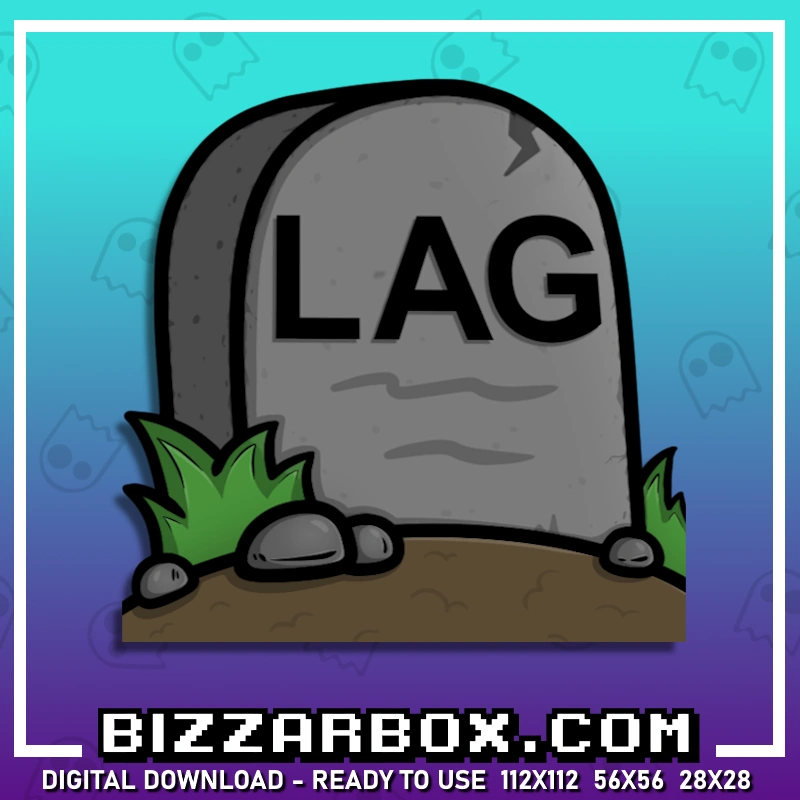 Lag Tombstone Streamer Emote for Twitch Kick and Discord