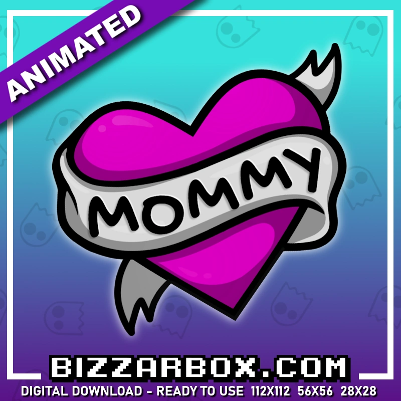 Mommy Heart Pink Animated Emote for Twitch, Kick and Discord