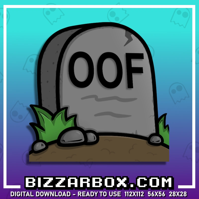 Oof Tombstone Emote for Streamers Twitch, Kick, Discord