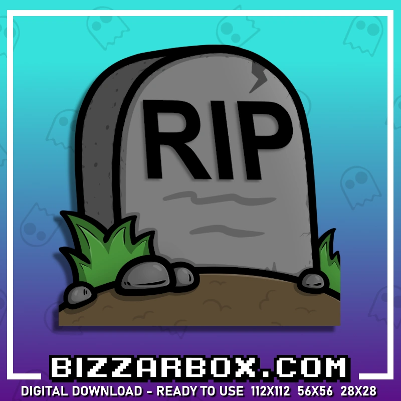 RIP Tombstone Streamer Emote for Twitch Kick and Discord