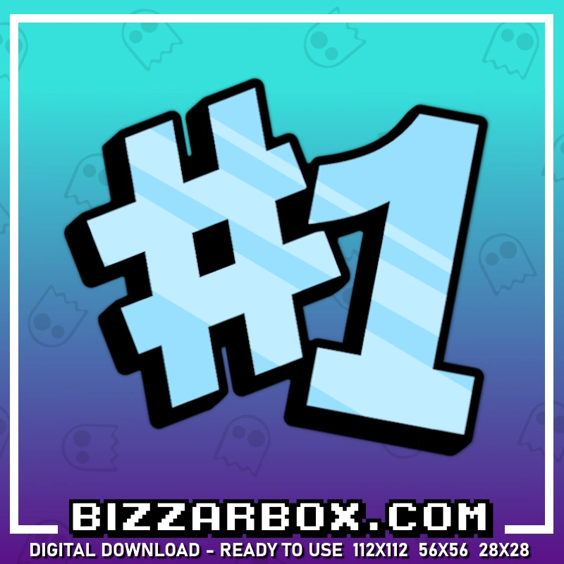 Streamer Emote Number One Blue for Twitch and Discord by BizzarBox