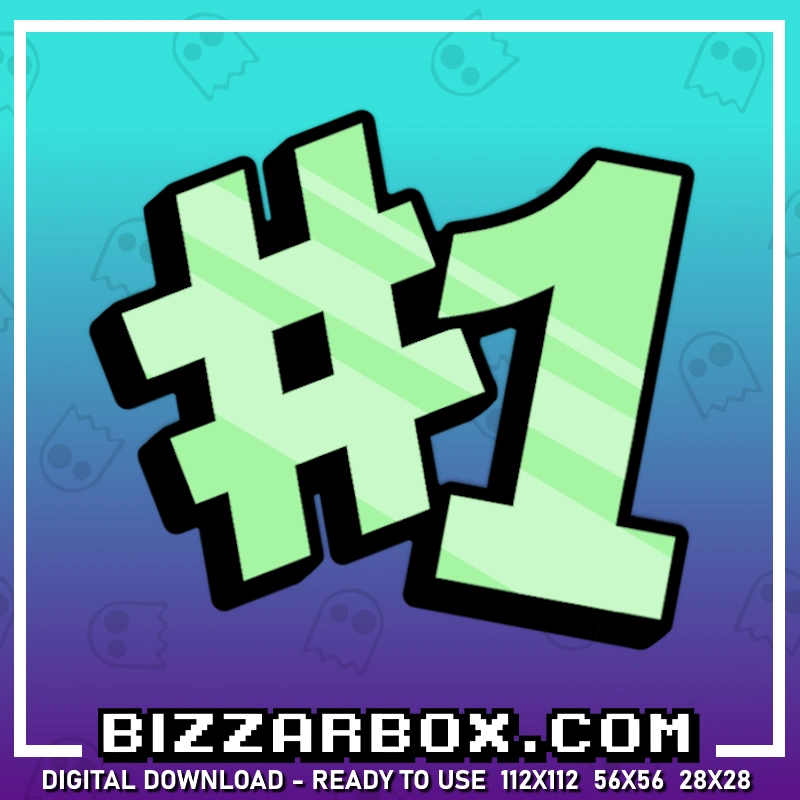 Streamer Emote Number One Green for Twitch and Discord by BizzarBox