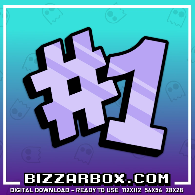 Streamer Emote Number One Purple for Twitch and Discord by BizzarBox