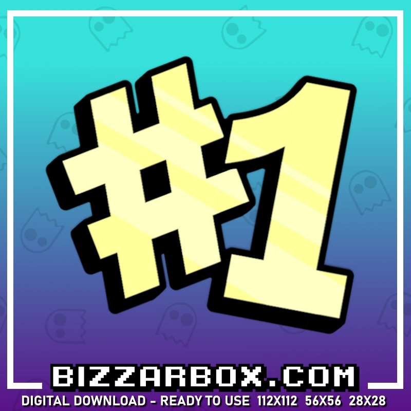 Streamer Emote Number One Yellow for Twitch and Discord by BizzarBox