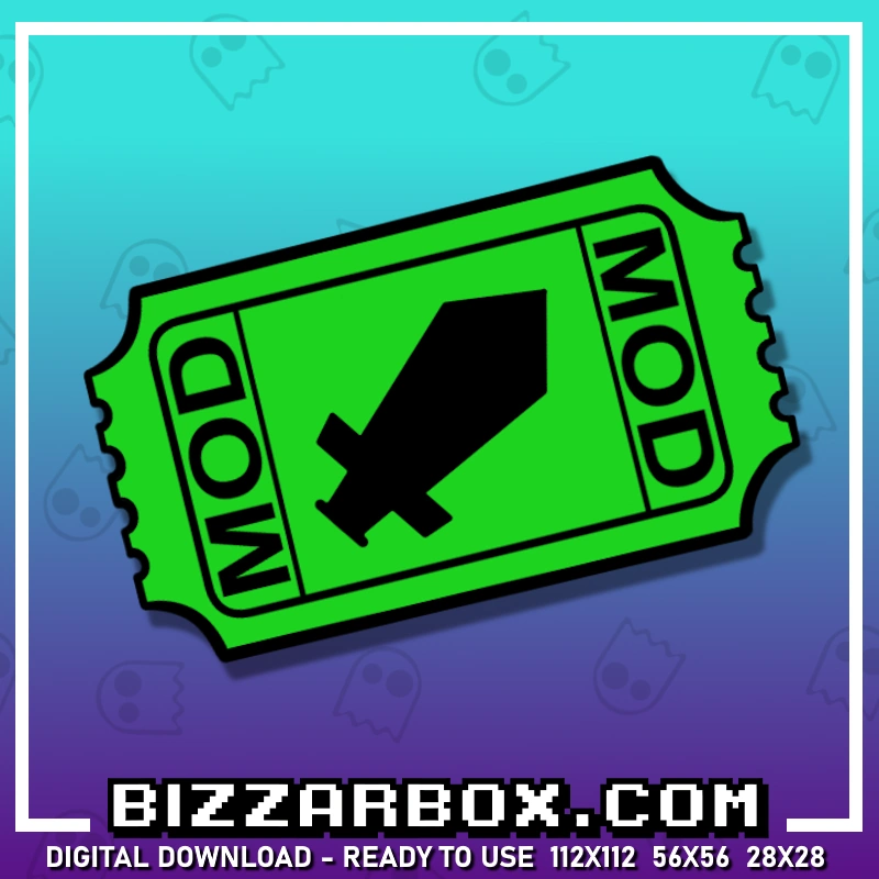 Mod Ticket Streamer Emote for Twitch and Discord by BizzarBox