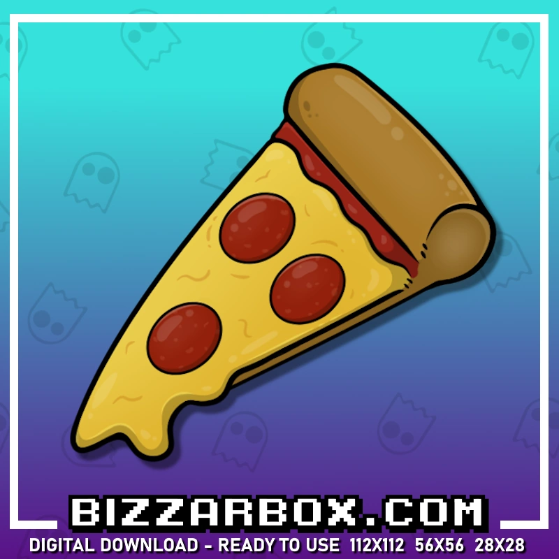 Pizza Slice Streamer Emote for Twitch and Discord made by BizzarBox