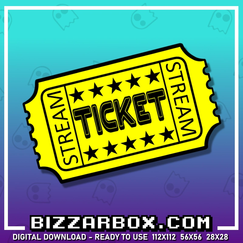 Yellow Ticket Streamer Emote for Twitch and Discord by BizzarBox