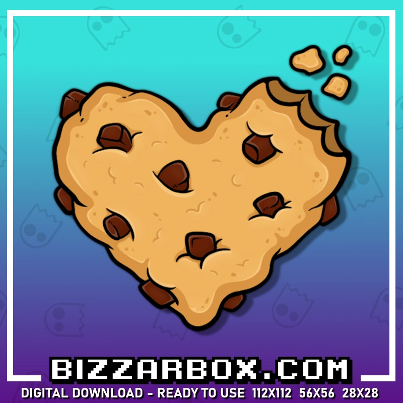 Twitch Emote for Streamers Cookie Heart by BizzarBox