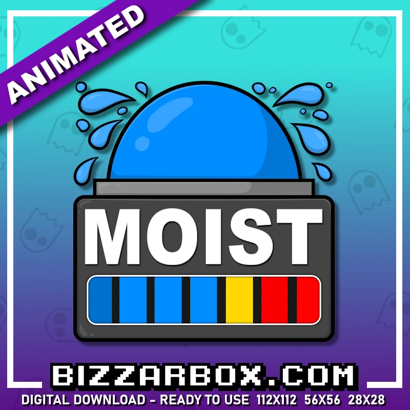 Streamer Animated Emote Moist Meter for Twitch Discord and Kick made by BizzarBox