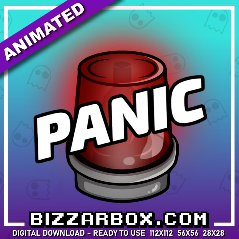 Streamer Animated Emote Panic Light for Twitch Discord and Kick made by BizzarBox