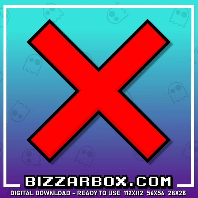 Red X Streamer Emote for Twitch Kick and Discord made by BizzarBox