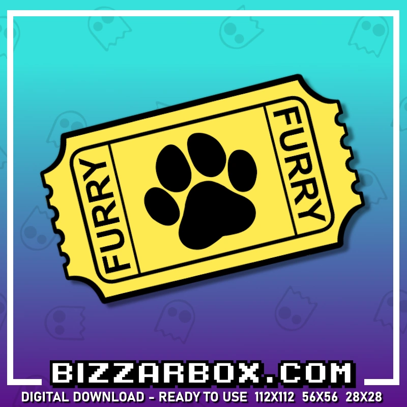 Twitch Channel Point Emote Furry Paw Ticket for Streamers