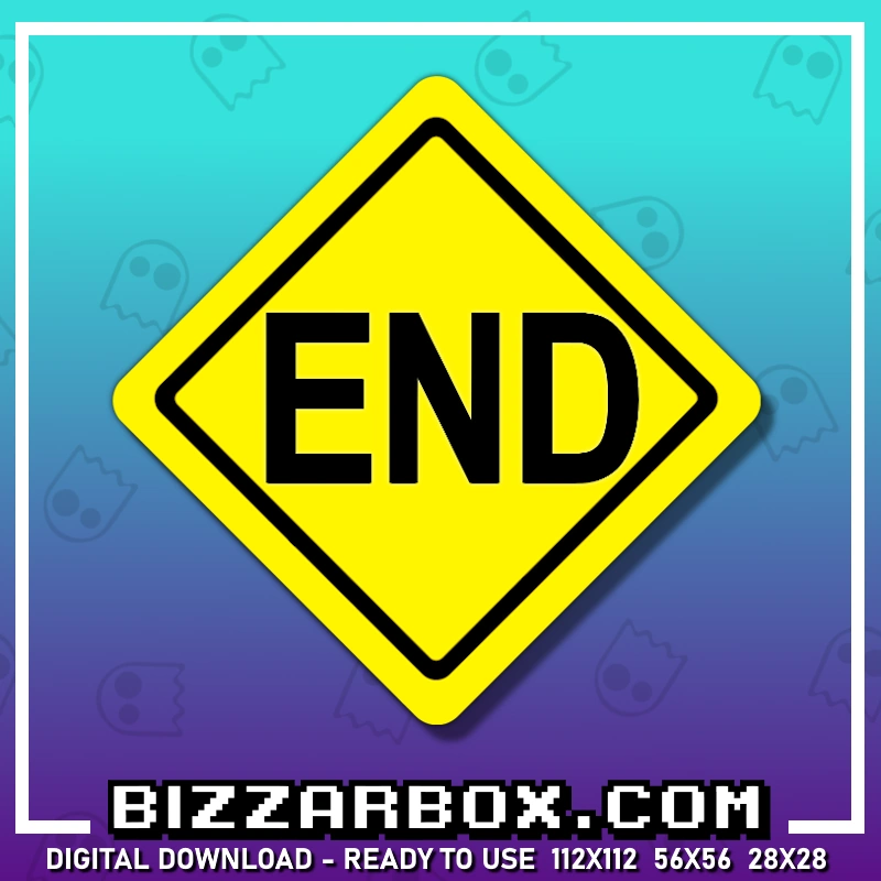 Yellow Stop End Stream Twitch Channel Point Reward Redem Emote for Streamers Created by BizzarBox