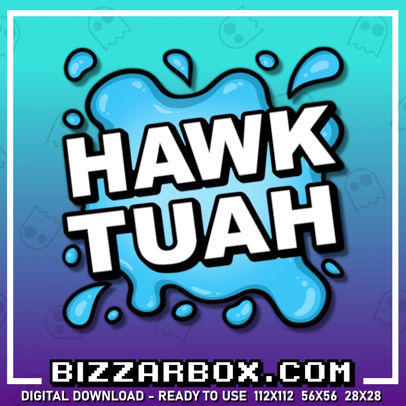 Hawk Tuah Spit Emote For Streamers Twitch Kick and Discord Created by BizzarBox