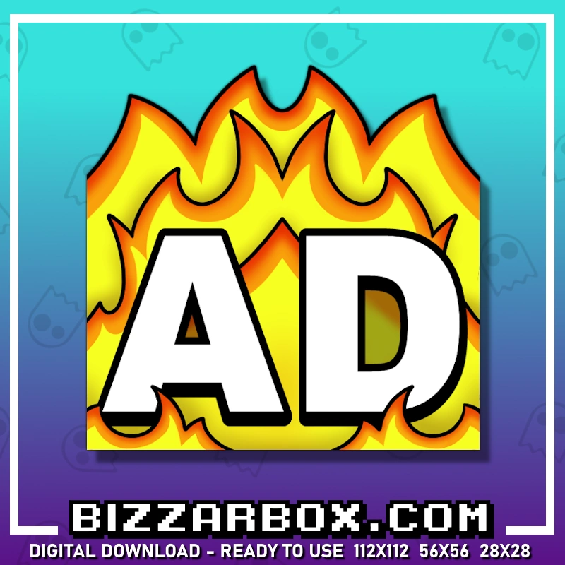 Ad Hell Emote for Streamers Twitch, Kick, Discord, YouTube, TikTok. Created by BizzarBox