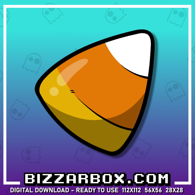 Halloween Candy Candy Corn Emote for Streamers Twitch, Kick, Discord, YouTube, TikTok. Created by BizzarBox