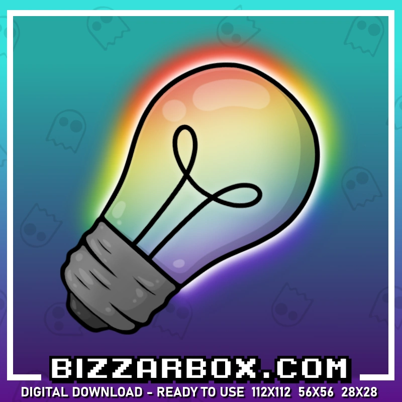 Twitch Emote RGB Rainbow Light Bulb for Streamers by BizzarBox