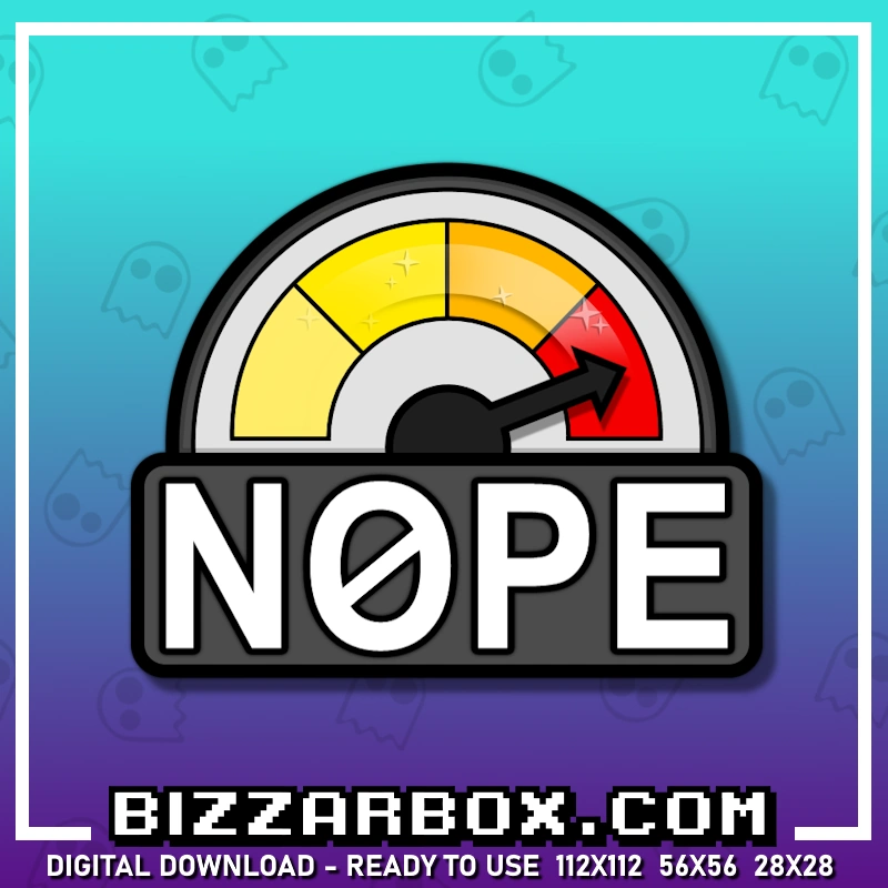 Nope Emote for Streamers Twitch, Kick, Discord, YouTube, TikTok. Created by BizzarBox