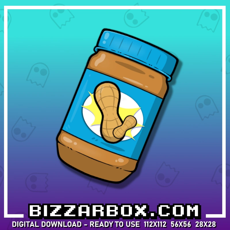 Peanut Butter Emote for Streamers Twitch, Kick, Discord, YouTube, TikTok. Created by BizzarBox