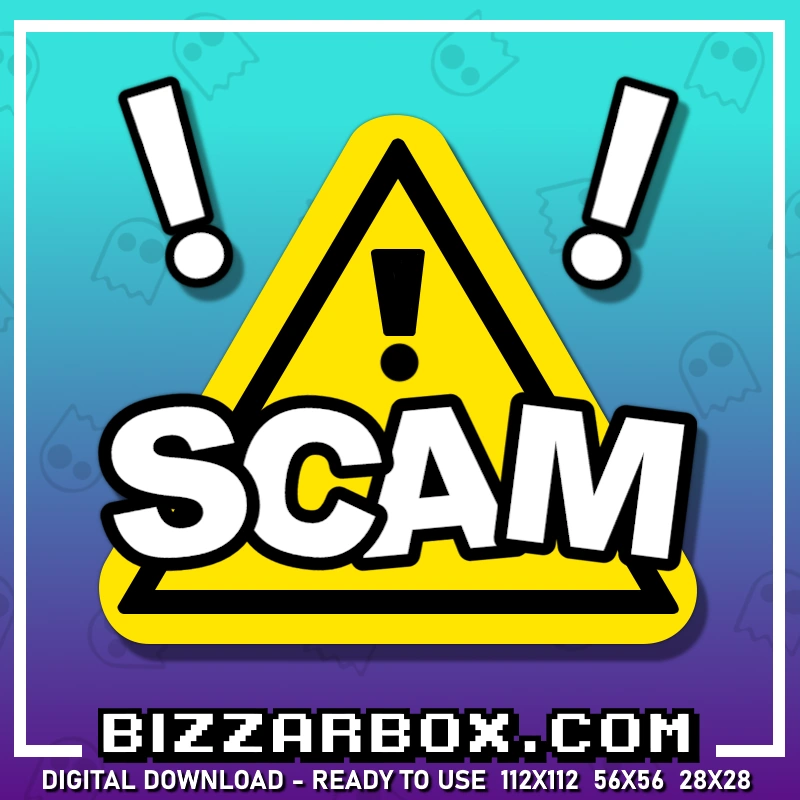 Scam Alert Emote for Streamers Twitch and Discord by BizzarBox