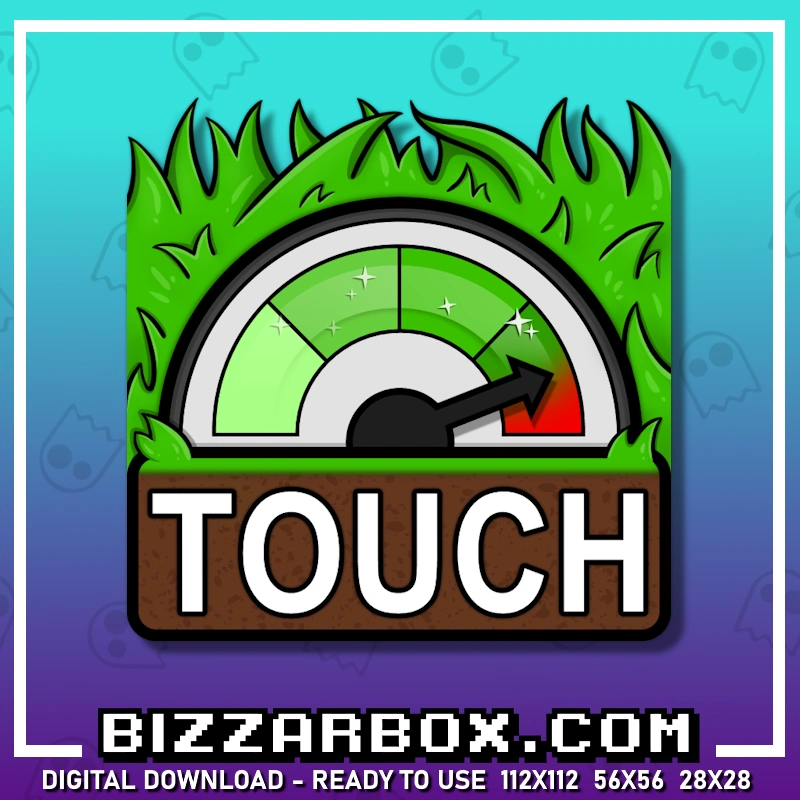 Touch Grass Emote for Streamers Twitch, Kick, Discord, YouTube, TikTok. Created by BizzarBox