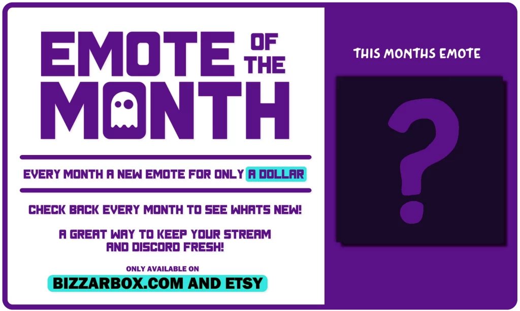 BizzarBox Dollar Emote of the Month For Streamers and Content Creators! A new emote each month!