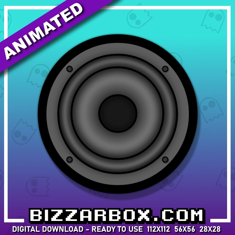 Speaker Music Animated Emote Puff Cloud and Pass for Streamers Twitch, Kick and Discord. Animated Gif. By BizzarBox