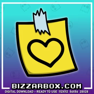 Twitch Streamer Emote - Love Heart Note Yellow